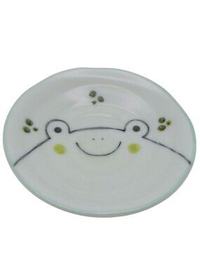 Kotobuki Kanemi Ceramic 4" Frog Dish Plate Made In Japan Cute Trinket Holder